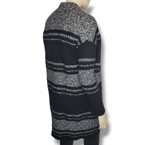Athleta Wool Cashmere Panorama Point Sweater Wrap Womens Medium Black Marl - Picture 4 of 9